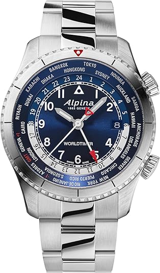 Alpina Startimer Worldtimer Reloj Suizo Hombre Acero Zafiro