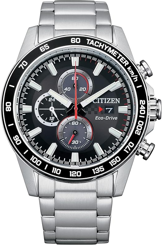 Brycen Eco-Drive Reloj Deportivo Acero Inoxidable Cronógrafo Hombre