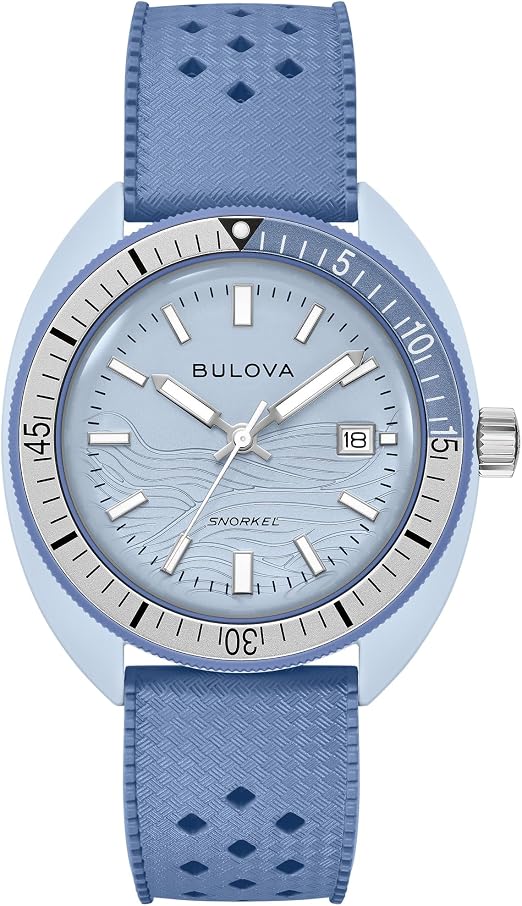 Reloj Bulova Oceanographer Snorkel Cerámica Azul Correa Goma