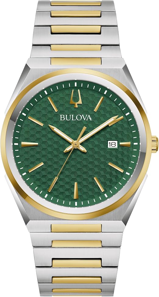 Reloj Bulova Hombre Clásico Acero Bicolor 39mm Verde